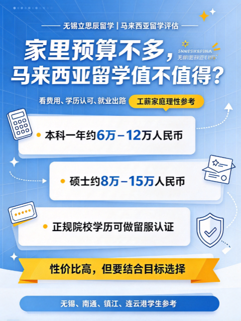 预算有限想去留学马来西亚这条路无锡工薪家庭可考虑